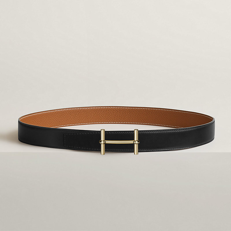 Shop HERMES H d'Ancre belt buckle & Reversible leather strap 32 mm