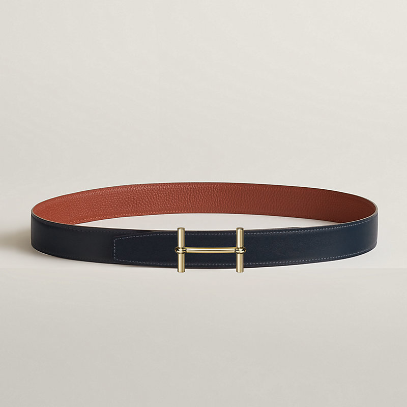 H d'Ancre belt buckle & Reversible leather strap 32 mm