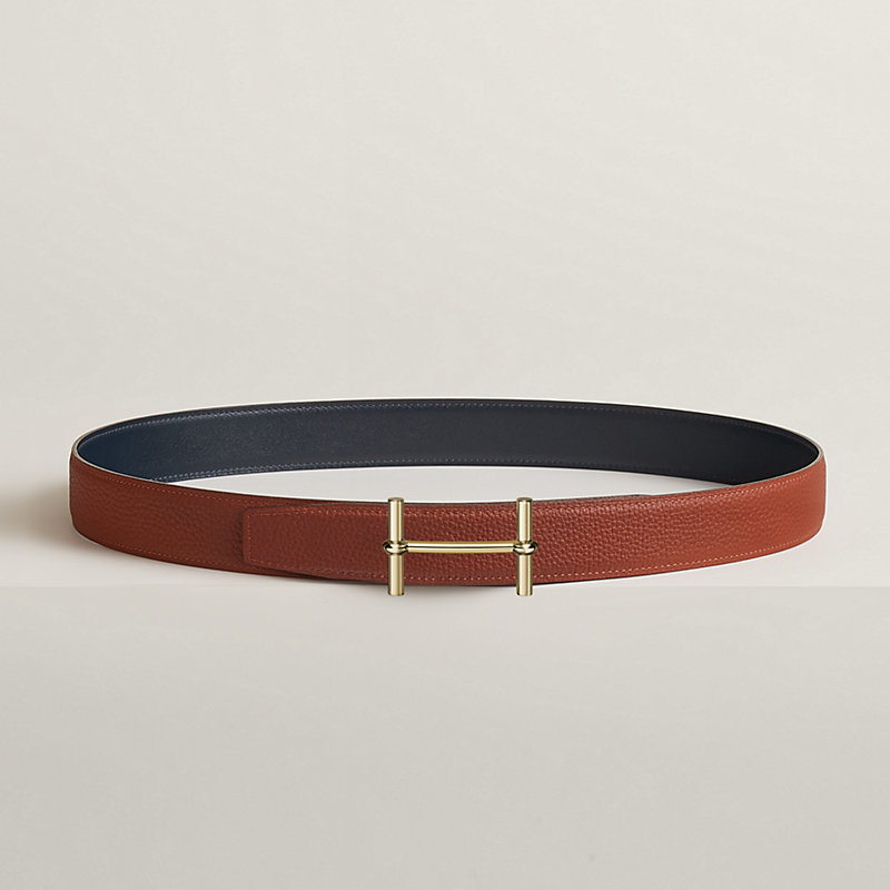 H d'Ancre belt buckle & Reversible leather strap 32 mm