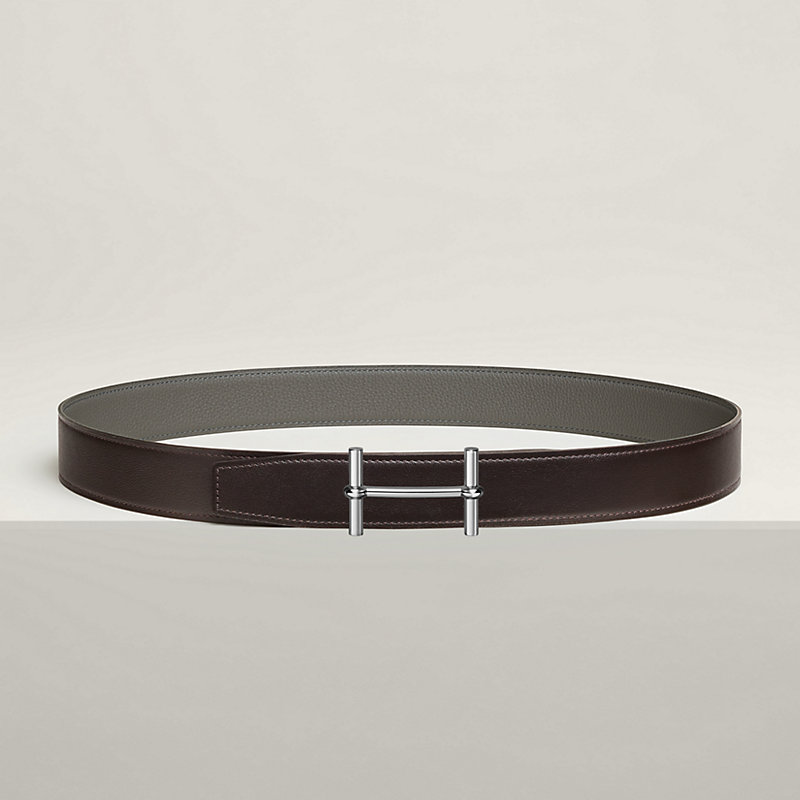H d'Ancre belt buckle & Reversible leather strap 32 mm