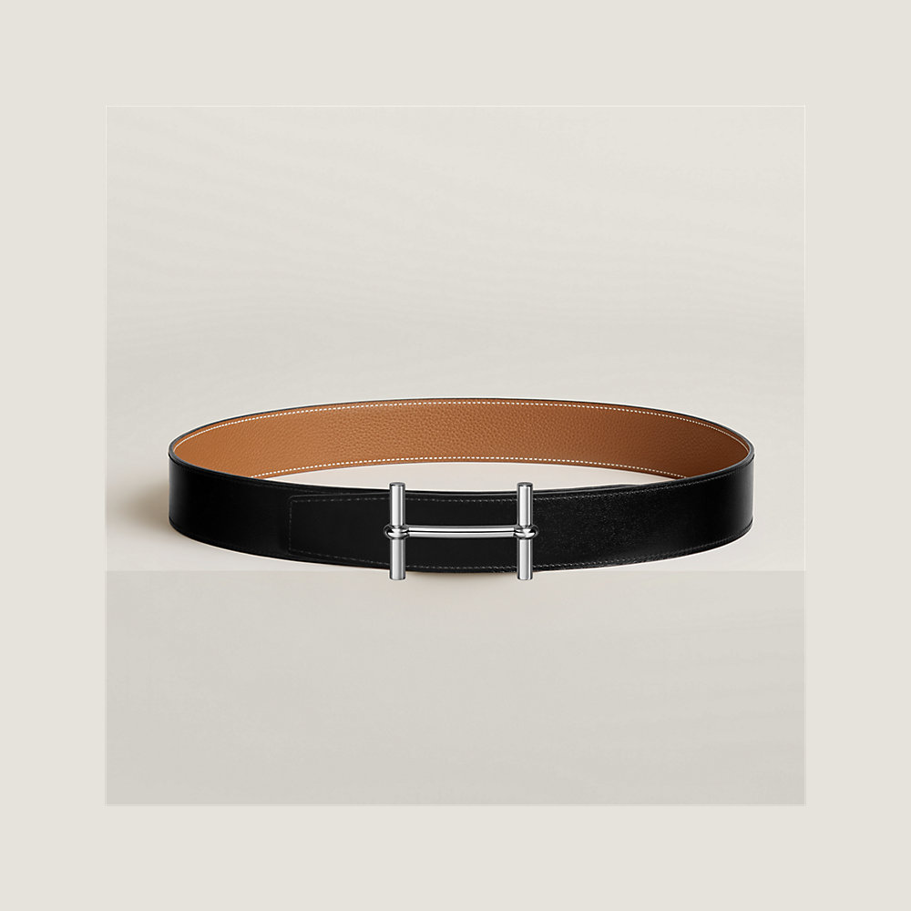H d'Ancre belt buckle & Reversible leather strap 38 mm