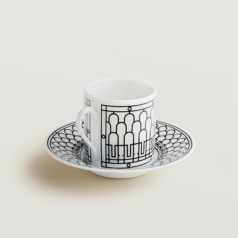 H Deco coffee cup and saucer | Hermès Canada