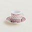 H Deco rouge coffee cup and saucer, View: Worn, worn, view 1 of 3