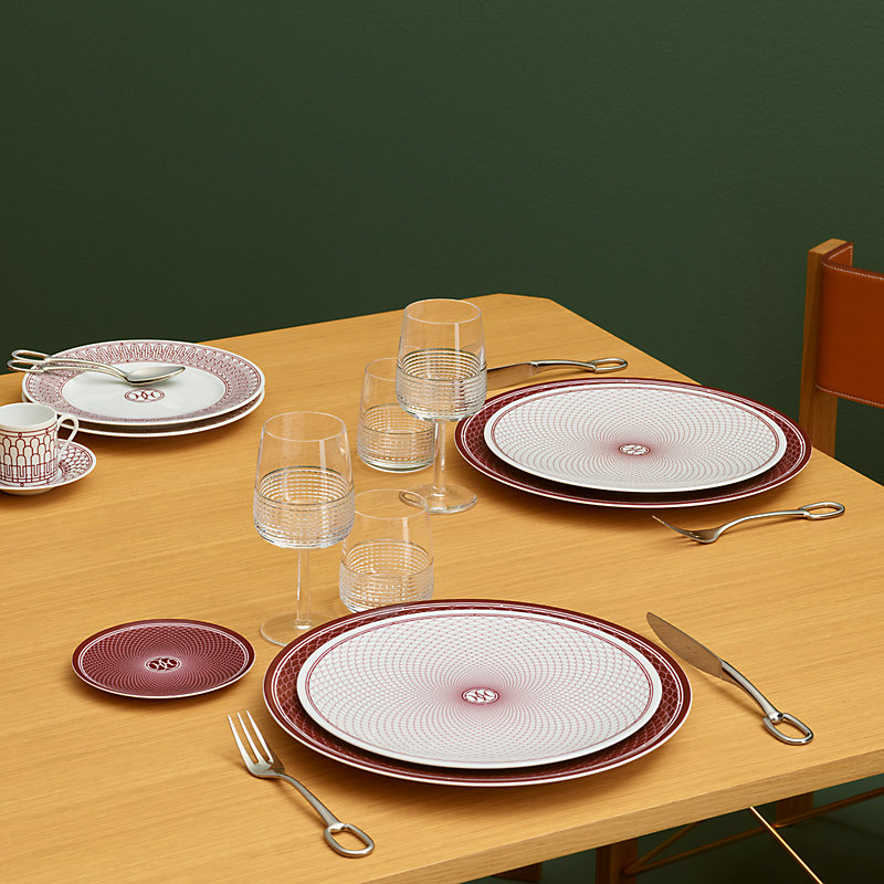 H Deco rouge dessert plate n°2 | Hermès Canada