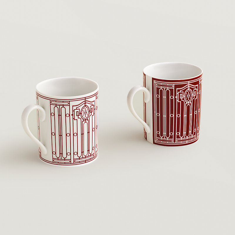 H Deco rouge set of 2 mugs (n°1 and 2)
