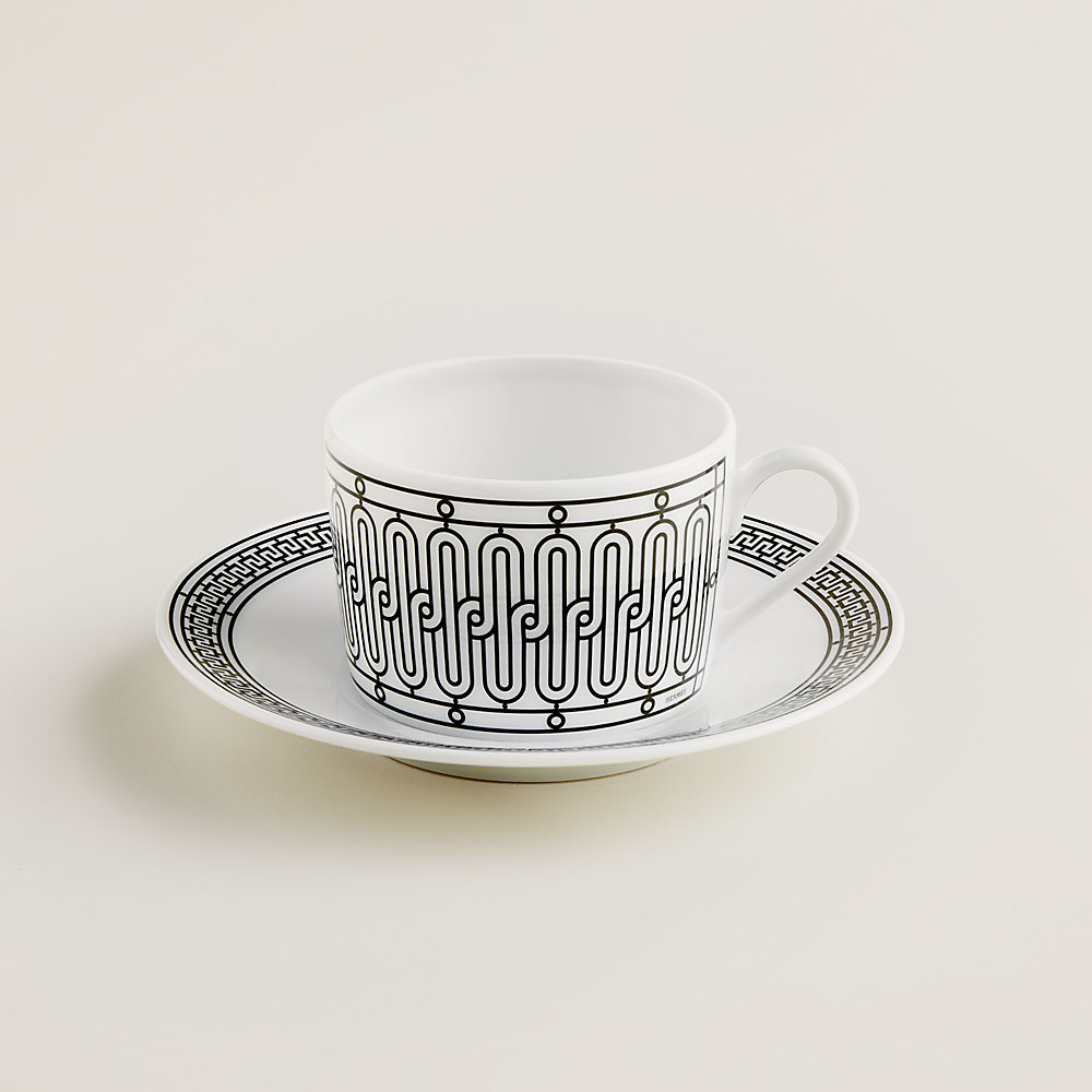 H Deco tea cup and saucer | Hermès Canada