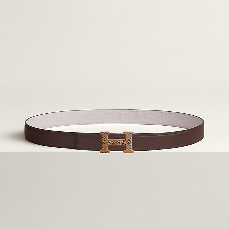 H Email Bandana belt buckle & Reversible leather strap 24 mm