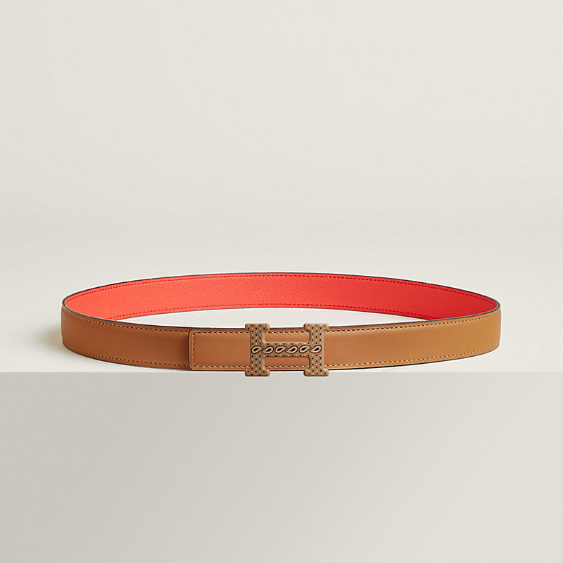 H Email Bandana belt buckle & Reversible leather strap 24 mm
