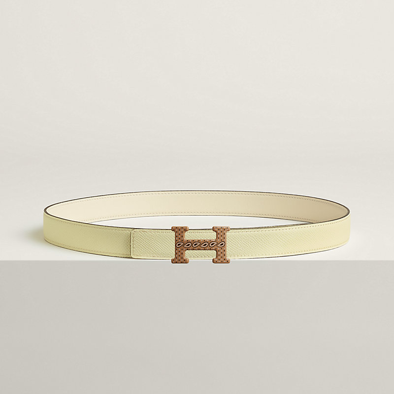 H Email Bandana belt buckle & Reversible leather strap 24 mm