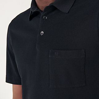 H embroidered buttoned polo shirt 