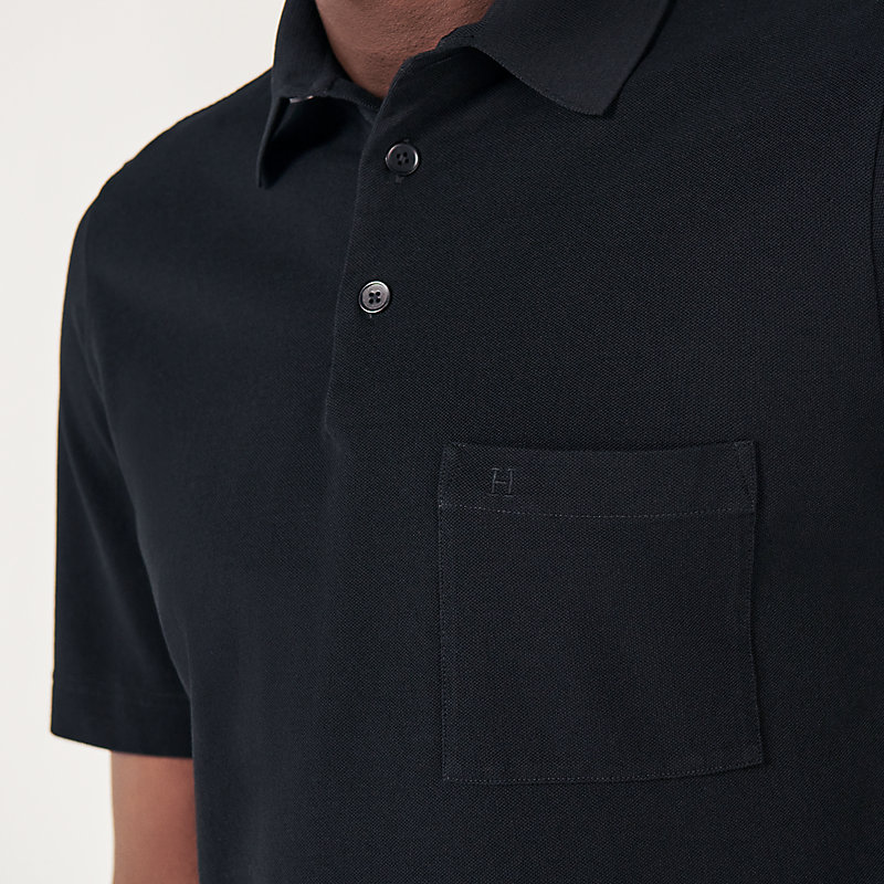 details Gepolijst een vuurtje stoken H embroidered buttoned polo shirt | Hermès USA