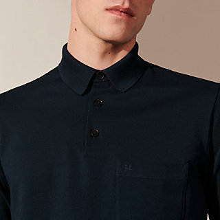 H embroidered buttoned polo shirt | Hermès USA