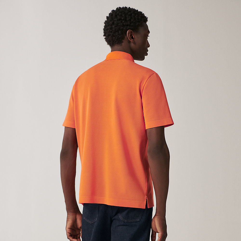 H embroidered buttoned polo shirt | Hermès Australia