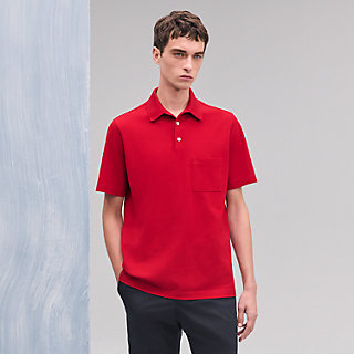 "H" embroidered buttoned polo shirt