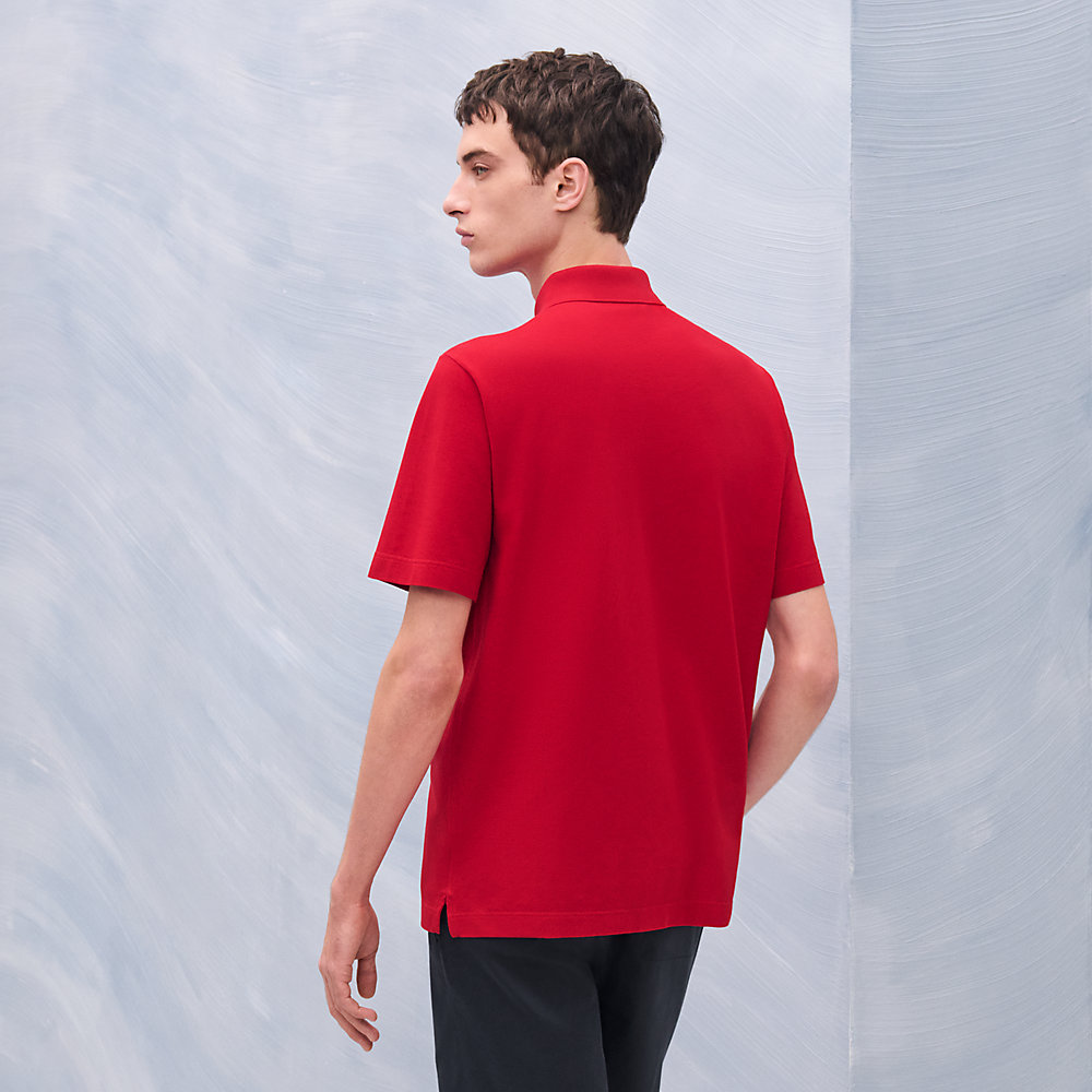 H embroidered buttoned polo shirt Hermès Australia
