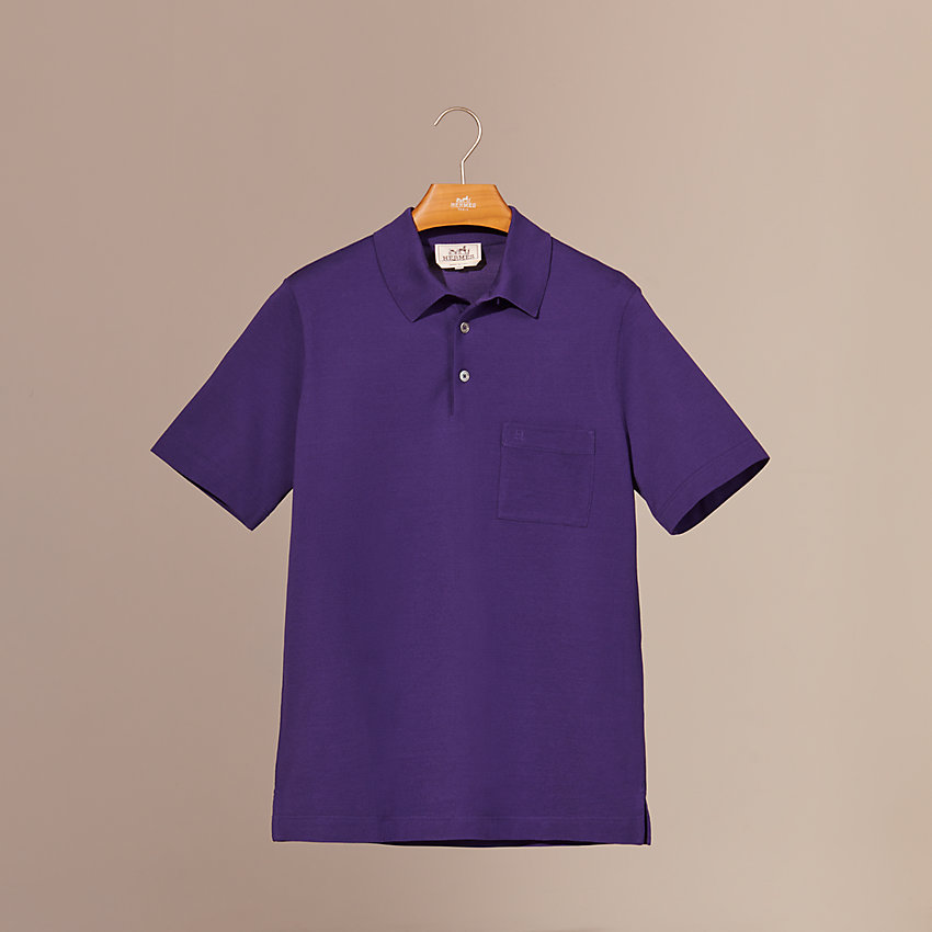 H embroidered buttoned polo shirt 