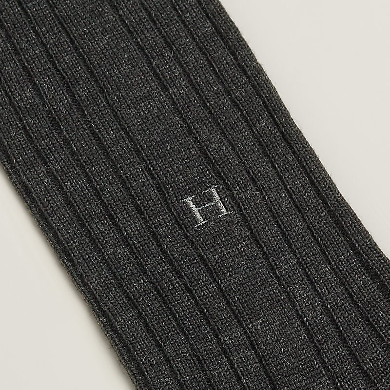 "H" embroidery socks