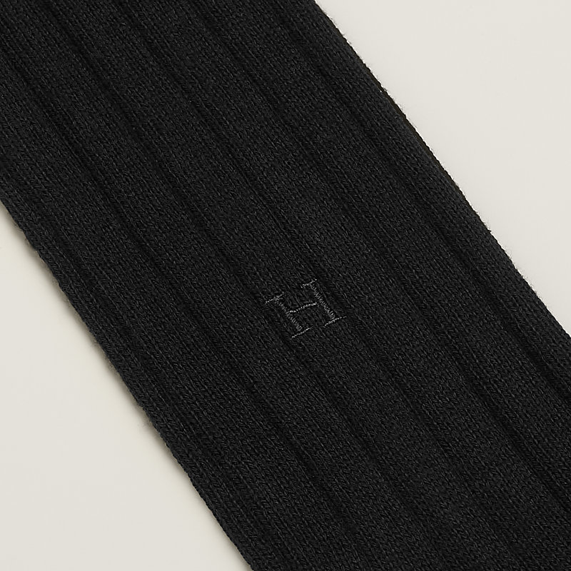 "H" embroidery socks
