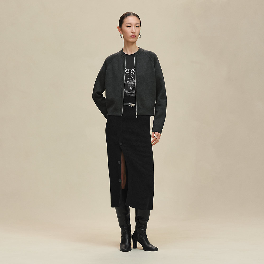 HERMES★ロングジレ エルメス 2023 A/W カシミア ロングジレ ベージュナチュラル