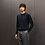 "H en Echelle" crewneck cashmere sweater, View: Worn, worn, view 2 of 5