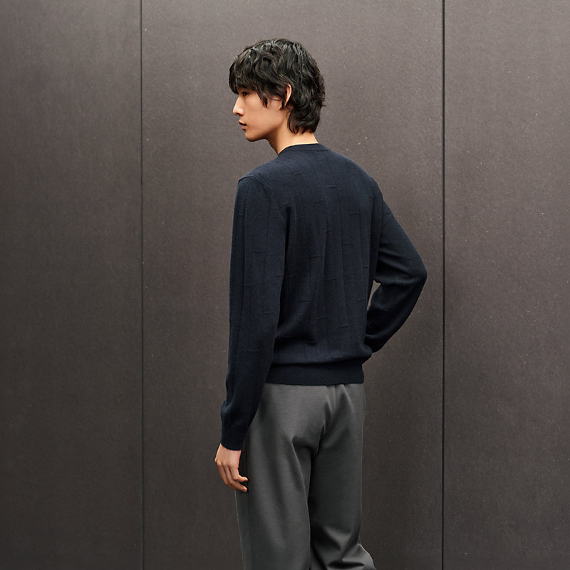 "H en Echelle" crewneck cashmere sweater