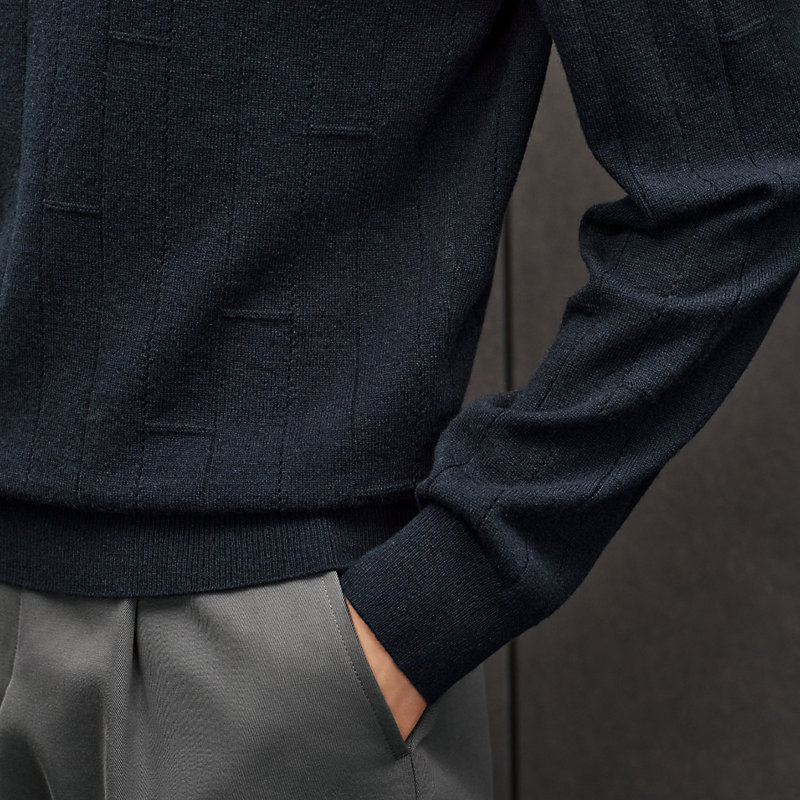 "H en Echelle" crewneck cashmere sweater