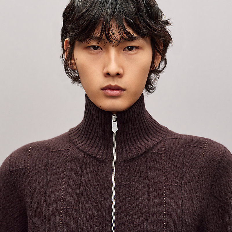 "H en Echelle" zipped jacket