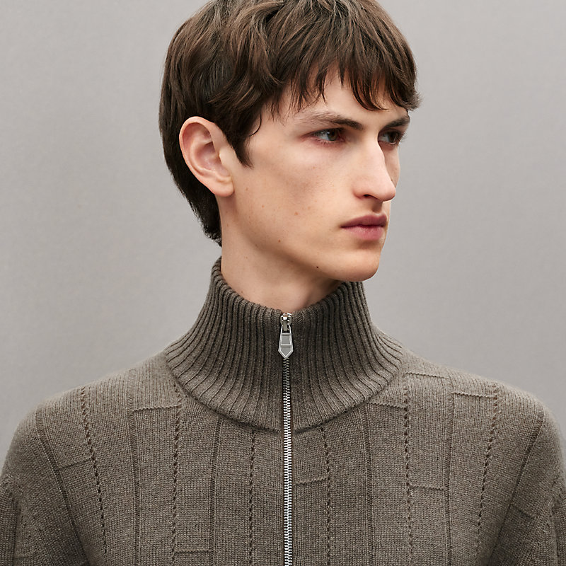 "H en Echelle" zipped jacket