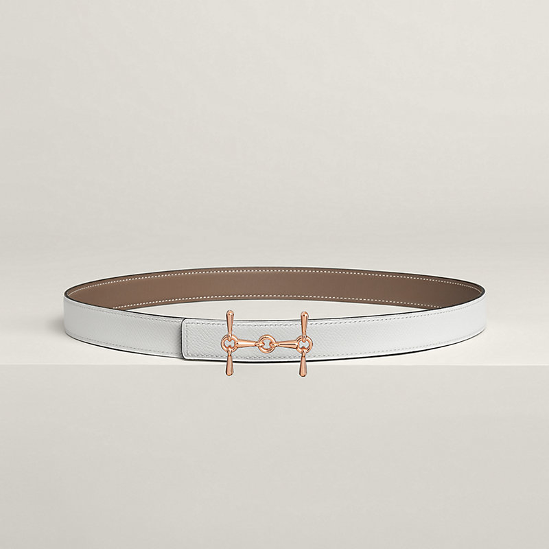 H Equestre belt buckle & Reversible leather strap 24 mm