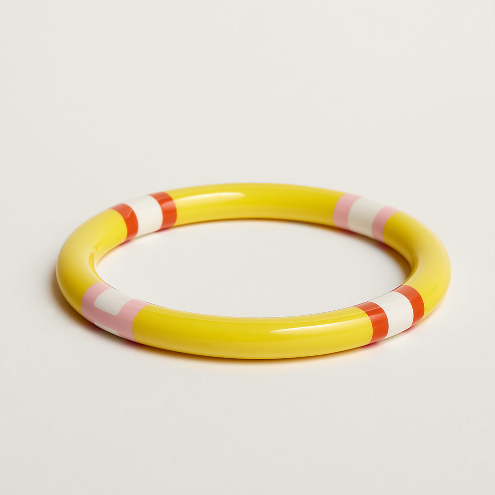 HERMES H Equip Lacquerwood Bangle Bangle Black Gold Blue