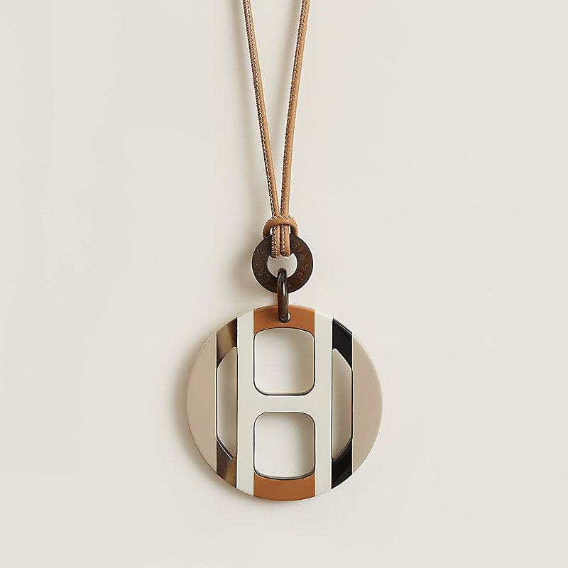 Hermes Fidelio Natural Horn Lacquered Adjustable Cord Pendant Necklace  Hermes | TLC