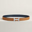 H Guillochee belt buckle & Contrast reversible leather strap 32&nbsp;mm, View: , view 1 of 3