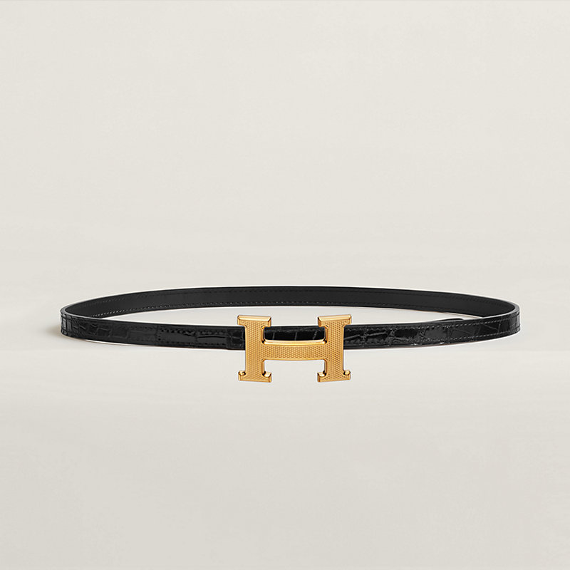 H Guillochee belt buckle & Leather strap 13 mm | Hermès USA