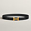 H Guillochee belt buckle & Leather strap 32&nbsp;mm, View: , view 1 of 1
