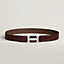 H Guillochee belt buckle & Leather strap 32&nbsp;mm, View: , view 1 of 2