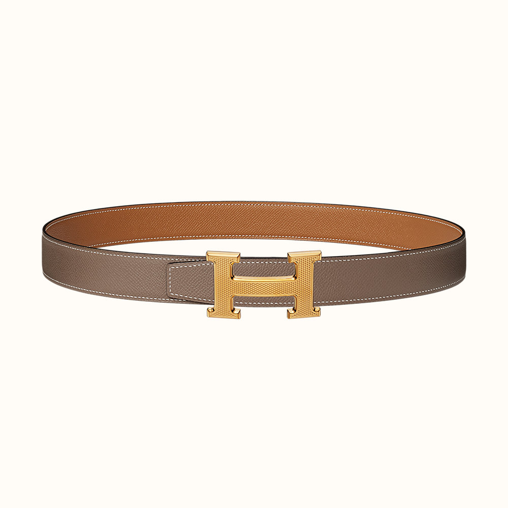 H Guillochee belt buckle & Reversible leather strap 32 mm | Hermès ...