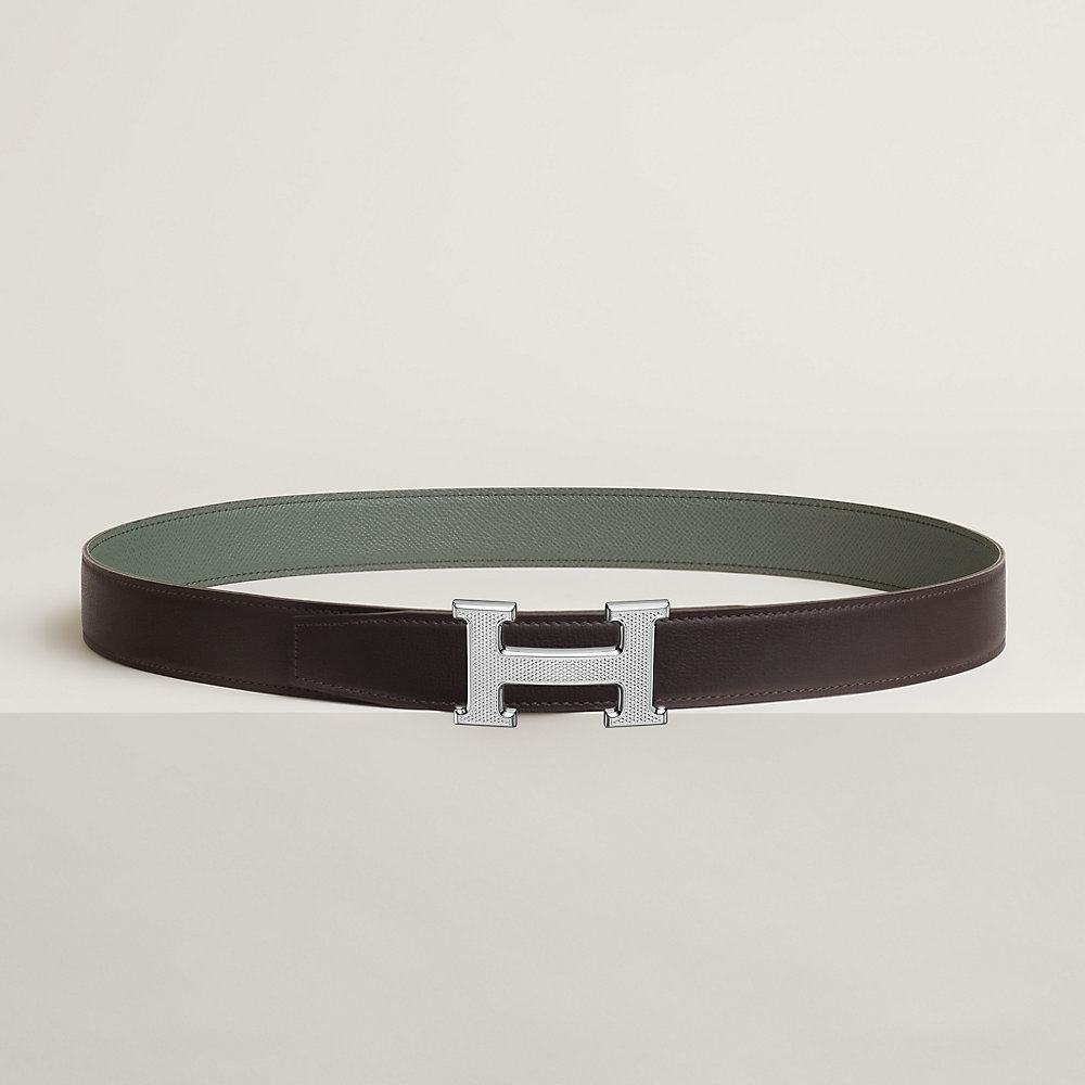 HERMÈS 馬蹄型バックル ベルト 65 H Guillochee belt buckle & Reversible leather strap 32 mm | Hermès USA