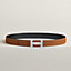 View: , H Guillochee belt buckle & Reversible leather strap 32 mm