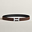 View: , H Guillochee belt buckle & Reversible leather strap 32 mm