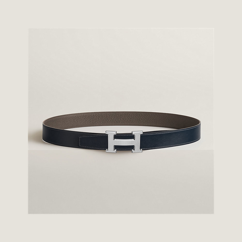 H Guillochee belt buckle & Reversible leather strap 32 mm | Hermès Thailand