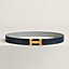 H Guillochee belt buckle & Reversible leather strap 32&nbsp;mm, View: , view 1 of 2
