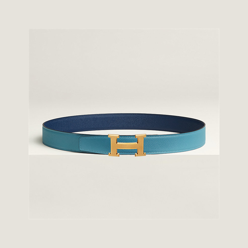 H Guillochee belt buckle & Reversible leather strap 32 mm | Hermès UK