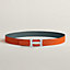 View: , H Guillochee belt buckle & Reversible leather strap 32 mm