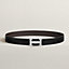 H Guillochee belt buckle & Reversible leather strap 32 mm, view 1 of 2