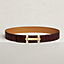 H Jumping belt buckle & Leather strap 38&nbsp;mm, View: , view 1 of 1