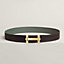 H Jumping belt buckle & Reversible leather strap 38&nbsp;mm, View: , view 1 of 2