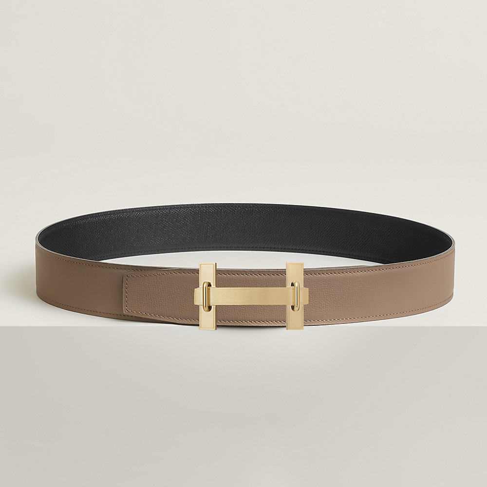 H Jumping belt buckle & Reversible leather strap 38 mm | Hermès