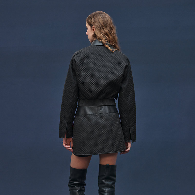 "H Kelly" mixed leather quilted jacket, View: , view 3 of 7