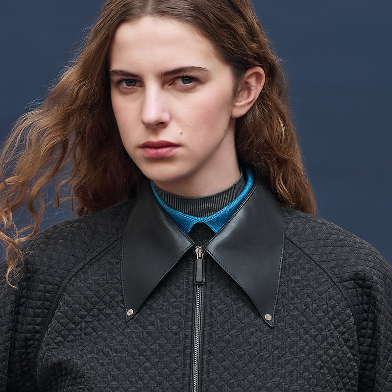 "H Kelly" mixed leather quilted jacket, View: , view 4 of 7