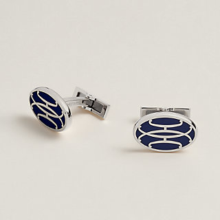 H Lift cufflinks - Blue | Hermès Thailand